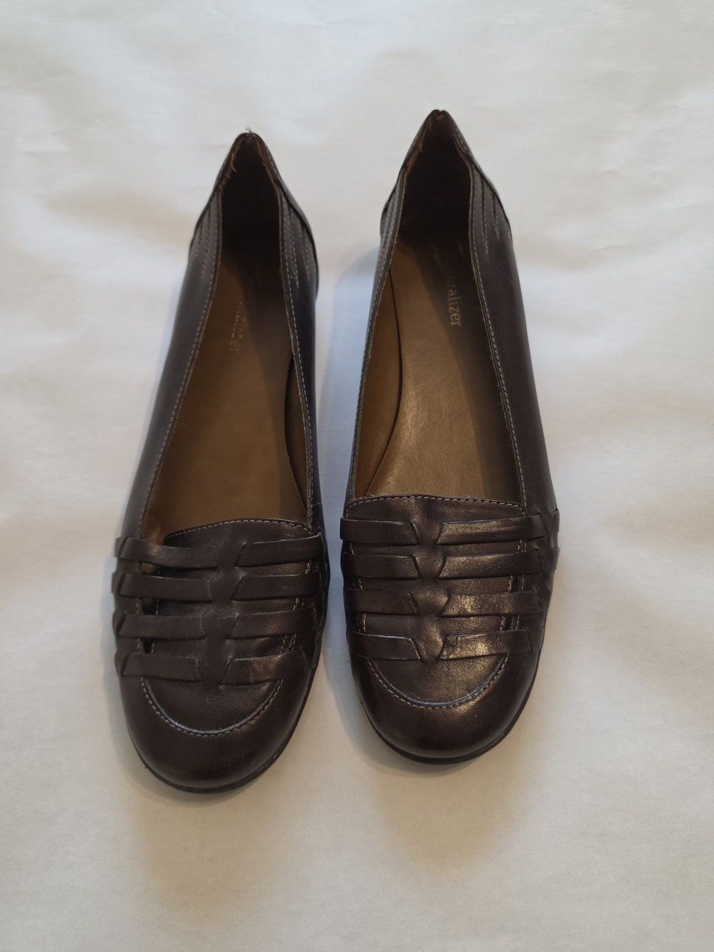 Naturalizer Brown Woven Leather Loafers